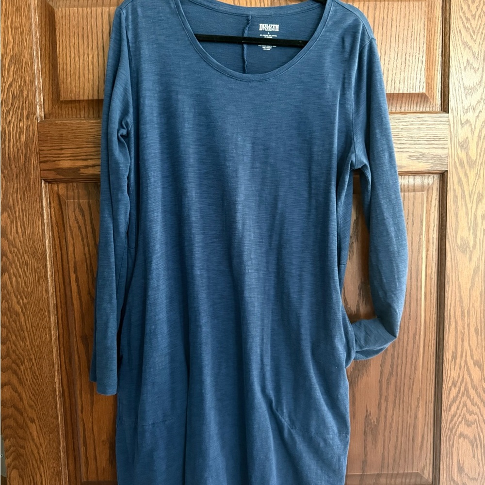 Duluth Trading Co Blue Long Sleeve Dress
